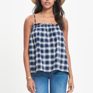 Madewell Indigo Plaid Tank Top